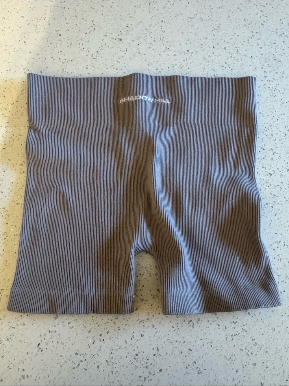 Shadow Hill Neutral Ribbed Waistband Shorts in Taupe